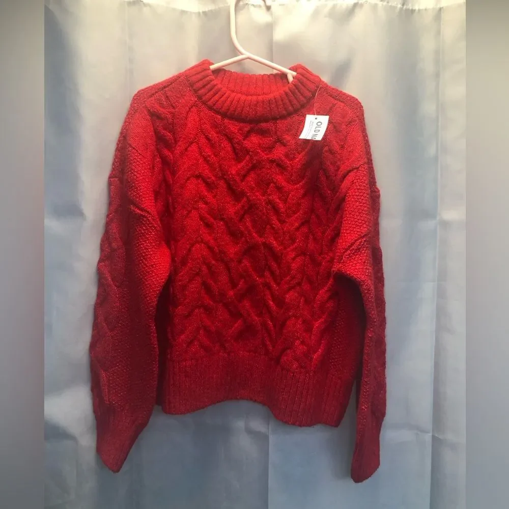 Old Navy Mock-Neck red Pullover sweater, size S (6-7)